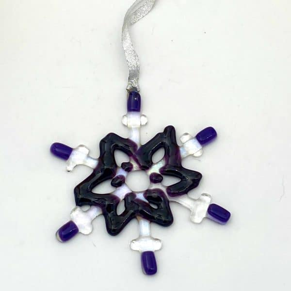 snowflake with deep purple accents ~4"
