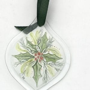 holly and berry spray with pine fronds and mistel toe