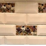 These are 6" Subway Tiles Custom Coneflowers custom 6" coneflower subway tiles